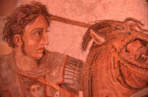 Alejando Magno en la batalla de Isos contra Darío III Codomán