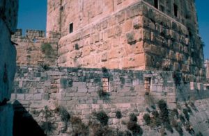 Vista de las tres torres de la fortaleza al Noroeste de Jerusalén